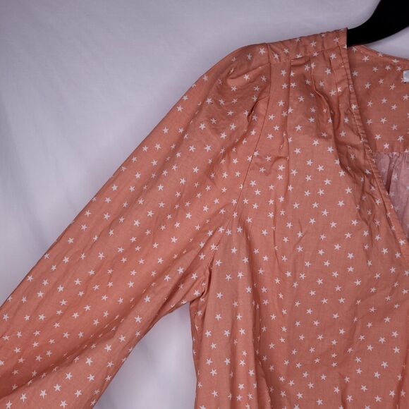 Madewell Top Womens Medium Wrap Star Print Cotton - Picture 3 of 11